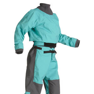 Unisex Teal Waterproof <b>Work</b> Coverall With Black Accents And Adjustable Waist <b>Belt</b> For Industrial Use - Product Image 3