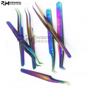 แหนบเสริมความงามสแตนเลสไทเทเนียมปรับแต่งได้ RMI สำหรับต่อขนตาแบบเส้นใยสูง ด้ามจับเพชร ปลายแหลมพลาสม่าหลายแบบ - Product Image 3