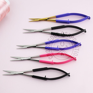 Logo personnalisé sourcils ciseaux à cils coupe de cheveux ressort ciseaux outil de coupe de cheveux cuticule petits ciseaux d'extension pointus - Product Image 1