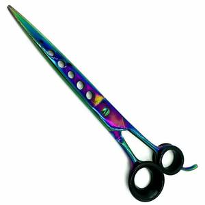 Ciseaux de coiffure professionnels Morje Surgical, acier inoxydable, lame tranchante, manche moyen, pour droitiers, finition arc-en-ciel, réutilisables - Product Image 3