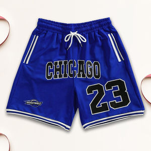 Pantalones cortos deportivos casuales de verano para hombre, cintura media, 100% poliéster, secado rápido, ropa deportiva para ciclismo, estampados, con cordón ajustable. - Product Image 1