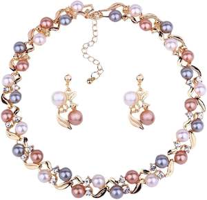 Luxury Stainless Steel Jewelry Sets Celebrity-Inspired Imitation Pearl Natural Stone Collection High Quality Bulk Prices - Product Image 3