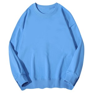 Custom Dark Navy Womens Drop Shoulder Oversized Crewneck Fleece Sweatshirt Cozy Baggy Pullover Wholesale USA <b>UK</b> Europe Brands - Product Image 2