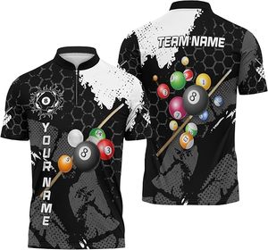 Camiseta Deportiva Personalizada de Billar y Snooker con Media Cremallera para Equipos de Pool - Product Image 3