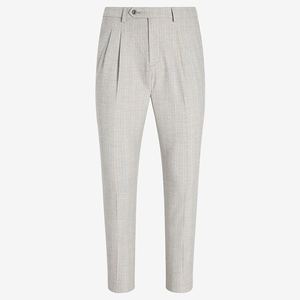 Pantalon blanc pour homme, coupe slim droite, tissu extensible, pantalon de bureau professionnel, élégant et tendance. - Product Image 1