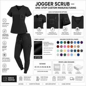 Ensemble de blouses médicales classiques pour hôpital, tissu infroissable, taille ajustable avec cordon, uni sans logo, vente en gros pour le personnel - Product Image 4