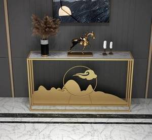 Muebles Hechos a Mano, Mesas de Consola Únicas, Mesa Auxiliar de Consola de Metal Chapado en Oro para Pasillo, Hotel, Oficina, Fabricación en India - Product Image 5
