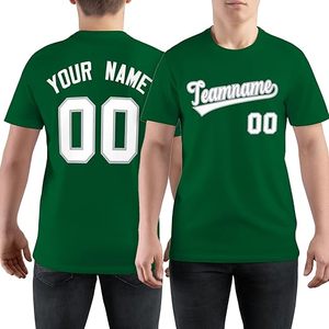 T-shirt vert personnalisé à manches courtes pour hommes, avec impression du numéro et du nom, col rond, coupe décontractée - Product Image 1
