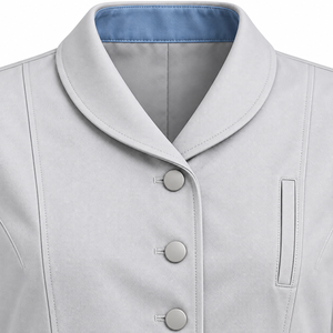 Blouse Médicale Gris Pâle Bleu Marine à Col Châle, Uniforme de Laboratoire Personnalisé, Vente en Gros, Tenue de Travail Unisexe pour Soins de Santé avec Poche Oblique - Product Image 5