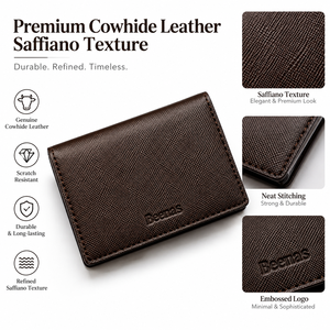Black Genuine Leather Minimalist Durable <b>Card</b> <b>Holder</b> <b>Wallet</b> Magnetic Snap Folding Organizer Multi Slot Slim Cash Pocket RFID - Product Image 5