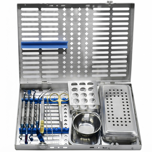 Juego de instrumentos quirúrgicos dentales de acero inoxidable con tijeras, fórceps y herramientas para implantes para procedimientos de cirugía oral - Product Image 1