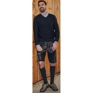 Lederhosen bavaroises pour hommes en daim de chèvre, de haute qualité, personnalisées, à motif uni brodé, vente en gros - Product Image 6