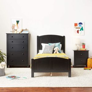 Contemporary 5-<b>Drawer</b> <b>Tall</b> Chest Black Finish Pine Veneer Plywood Bedroom Furniture 1pc <b>Storage</b> <b>Drawers</b> - Product Image 5