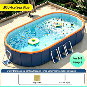 อ่างน้ำแข็งทรงรี 360 Ice Sea Blue แบบตั้งพื้น โครงเหล็ก พร้อมบันได สำหรับ 1 ถึง 10 คน - Product Image 3