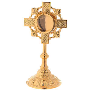 Monstrancia de Latón para Culto Espiritual, Monstrancia Real de Latón, Monstrancia Decorativa para Oración en Capilla e Interior de Iglesia Sagrada - Product Image 1