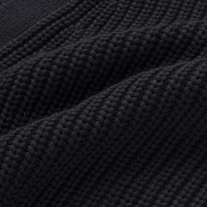 Cardigan noir tricoté pour femmes, col rond, manches longues, haut minimaliste d'automne - Product Image 6
