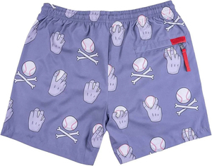 <b>Men</b> Front Logo Baseball Skull Print Mesh Board <b>Shorts</b> Drawstring Mid Waist Quick Dry Athletic Casual <b>Shorts</b> - Product Image 2