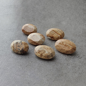 Pierre précieuse calibrée en forme ovale à facettes AAA+ Biscuit Jasper, pour la fabrication de bijoux, toutes tailles disponibles - Product Image 5