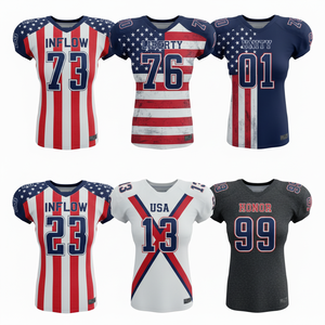 Custom High Quality 220g Polyester 25/26 New Heat-Transfer Printed Name American Football Jersey Short Plus Size Top Wholesale - Product Image 6