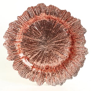 Assiette de service rose en forme de fleur pour table à manger, base décorative et assiette de service de luxe pour une présentation de table raffinée, provenant d'Inde. - Product Image 1