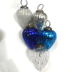 Juego de Adornos Colgantes de Cristal Acanalado Moderno de Alta Calidad, Diseño de Piña, Azul Plateado, Decoraciones Festivas para Árbol de Navidad, Decoración para el Hogar - Product Image 3
