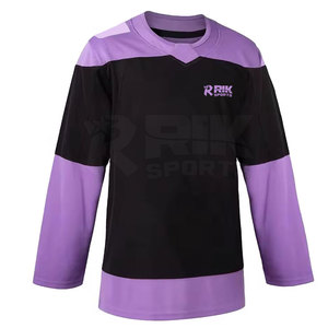 เสื้อฮอกกี้น้ำแข็งโพลีเอสเตอร์ 100% สำหรับผู้ใหญ่ ชุดฝึกซ้อม สีพื้น สำหรับทีมกีฬาฮอกกี้น้ำแข็ง - Product Image 2