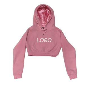 Women's Crop Top Hoodie Front Pullover Style Customizable Color & Size High Quality Breathable Unique Design with screen print - Product Image 1