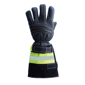 ถุงมือดับเพลิงหนังสำหรับงานกู้ภัย ทนไฟขั้นสูง พร้อมสายสะท้อนแสง บริการ OEM - Product Image 2