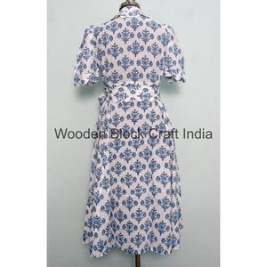 Robe décontractée moderne en coton pour femme, tunique confortable en coton biologique, robe midi d'été pour la plage, imprimé floral, lavable, toucher doux - Product Image 6