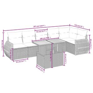 Grand ensemble de canapés de jardin modulaires en rotin PE gris, collection de meubles d'extérieur haut de gamme - Product Image 3