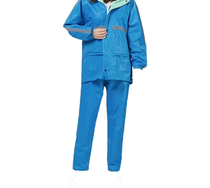 ชุดกันฝนแบบ unisex สีน้ำเงิน แขนยาว ผ้าโพลีเอสเตอร์ สำหรับทุกฤดู เหมาะสำหรับกิจกรรมกลางแจ้ง ชุดกันฝนฤดูร้อน ผ้าโพลีเอสเตอร์/ไนลอน แบบยาว - Product Image 2