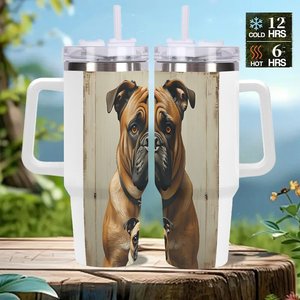 Gobelet isotherme en acier inoxydable 40 oz avec logo personnalisé et motif <span class=keywords><strong>bouledogue</strong></span> pour usage personnalisé - Product Image 2