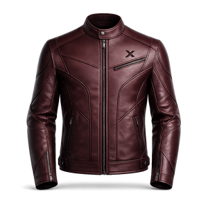 Chaqueta de Motocicleta de Cuero con Paneles Múltiples |   Rojo Borgoña Negro Gris |   Fabricante OEM ODM |   Diseño de Calidad Premium |   Ropa de Carreras | - Product Image 2