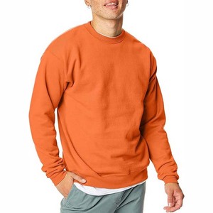 Sudadera de Cuello Redondo Naranja para Hombre, Corte Regular, Color Sólido, Algodón French Terry, Estilo Casual, Prenda Superior de Moda para Otoño - Product Image 4