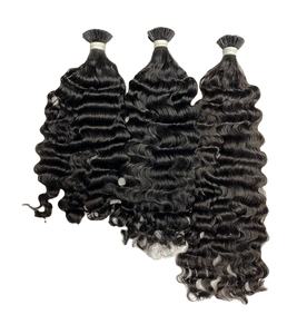 Extensiones de cabello humano sin procesar de Punta 100% de alta calidad, rizado suelto para mujeres negras - Product Image 2