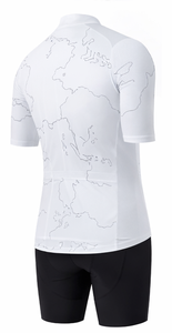 เสื้อจักรยานแขนสั้นสีขาวสำหรับผู้ชาย ระบายอากาศได้ดี ดีไซน์สปอร์ตแบบซิปครึ่งตัว เหมาะสำหรับใส่ในฤดูร้อน ชายเสื้อผ่าข้าง พิมพ์ลายแบบ Sublimation - Product Image 6