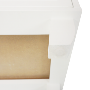 Table de chevet personnalisée en bois massif blanc avec 2 tiroirs sculptés, durable et sécurisée pour les enfants, prête à l'exportation - Product Image 6