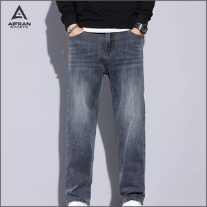 Aifran Jeans de Mezclilla para Hombre de Alta Calidad, Corte Ajustado, Elásticos, Azules y Negros, Precio de Fábrica al por Mayor - Product Image 5
