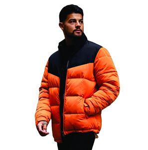 Veste matelassée pour homme Resolute en polyester 100% avec fermeture éclair intégrale, doublure rembourrée, noir-orange, avec 2 poches avant - Product Image 4