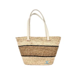 Sac fourre-tout tissé en fibre naturelle Vietrustic, nouveau design, en jonc de mer et coton, fait main, style bohème décontracté, pour la plage, avec bandoulière réglable - Product Image 2