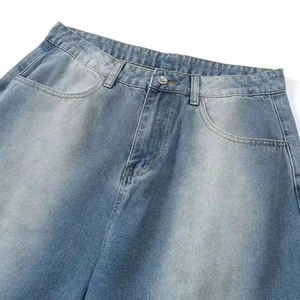 Jeans amples et décontractés pour hommes, personnalisés en usine, 100 % coton, noir délavé, coupe oversize - Product Image 4