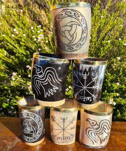 Durable Eco-Friendly Handmade Polished Viking Horn Shot Glass 2025 New Design Waterproof for <b>Beer</b> Coffee Drinks Religious Craft - Product Image 6