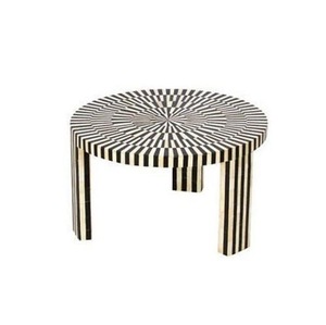 Table en os incrusté de la marque ILAHI, design moderne, détails en agate, rangement, meuble portable pour la maison - Product Image 1