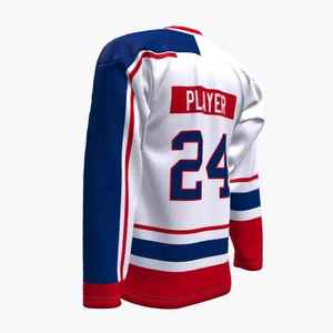 Maillot de hockey sur glace pour hommes, pull de sport, lettres et chiffres cousus, short imprimé, haute qualité, 100% polyester, séchage rapide, respirant - Product Image 4