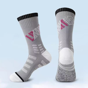 Chaussettes de basketball professionnelles - Semelle épaissie en tissu éponge, absorption des chocs, hauteur mi-mollet, tricotées - Product Image 6