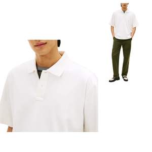 Polo pour homme 100% coton biologique, logo brodé personnalisé, OEM ODM, tissu piqué respirant, vêtements décontractés d'été - Product Image 5