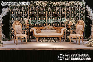 Glamorous Asian Wedding Stage Candle Wall Dreamlike Candle Wall Wedding Telón de fondo Configuración Elegante Recepción Stage Candle Telón de fondo - Product Image 6