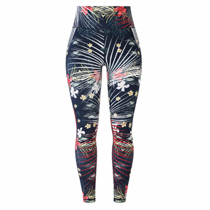 Leggings de yoga à imprimé floral personnalisé, taille haute, effet ventre plat, pour femme, pantalon de sport doux pour la gym et le fitness - Product Image 2