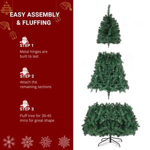 Árbol de Navidad Artificial de PVC de 2.1 m con 1050 Ramas, Luces de Navidad de 450 LED de Color Cálido y 8 Modos, Color Verde - Product Image 5