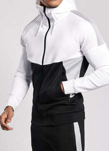 Ensemble de survêtement pour homme en molleton technique bleu ciel, coupe ajustée, jogging et sweat à capuche, avec option de logo personnalisé, vêtements de sport haut de gamme pour homme - Product Image 2